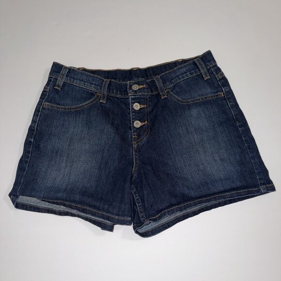 Levi's Pants - Levis Denim Shorts Women’s Dark Wash Size 30 Button Front Mid Length 5 Pocket